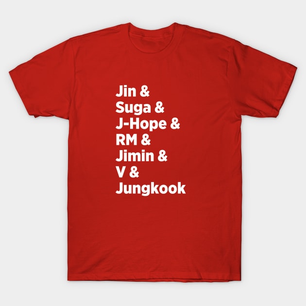 BTS Nicknames - Bangtan Boys Names T-Shirt by We Love Pop Culture